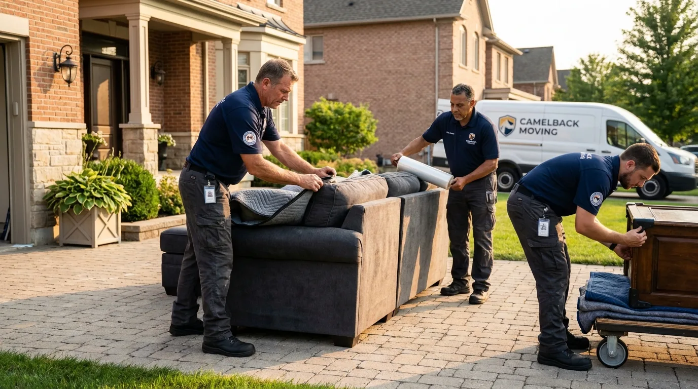 Large estate moving crew wrapping furniture in Advance, NC